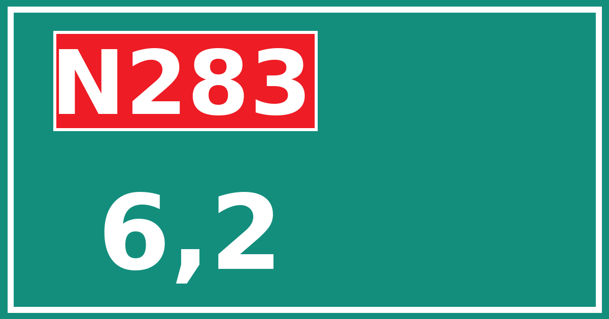Hectometerbord N283 6,2