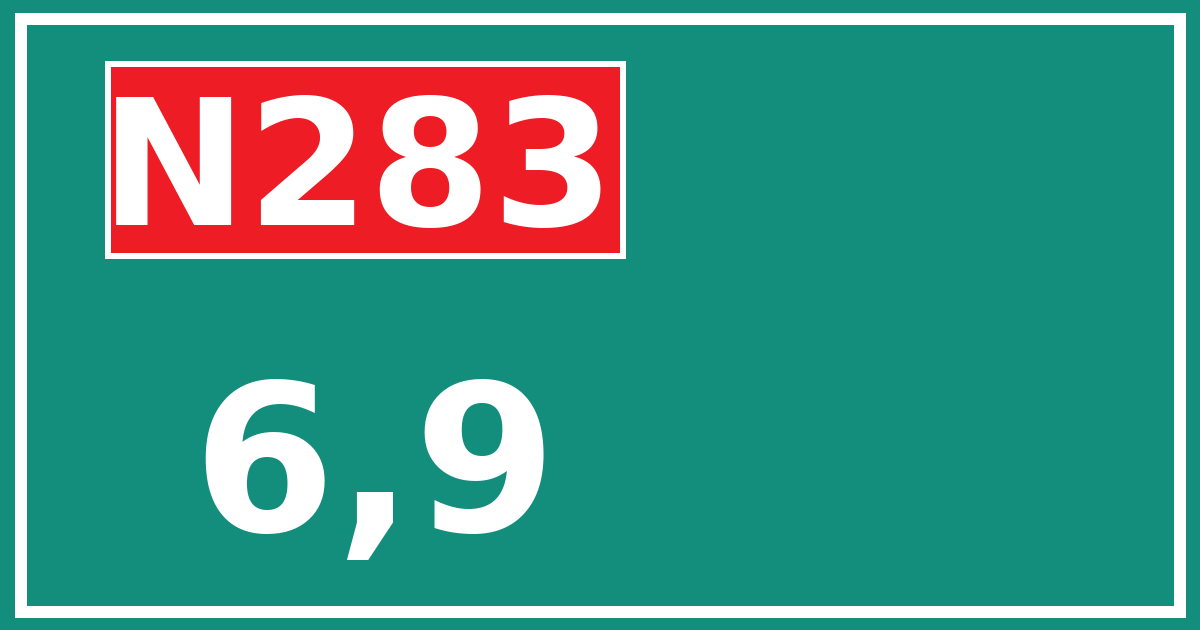 Hectometerbord N283 6,9