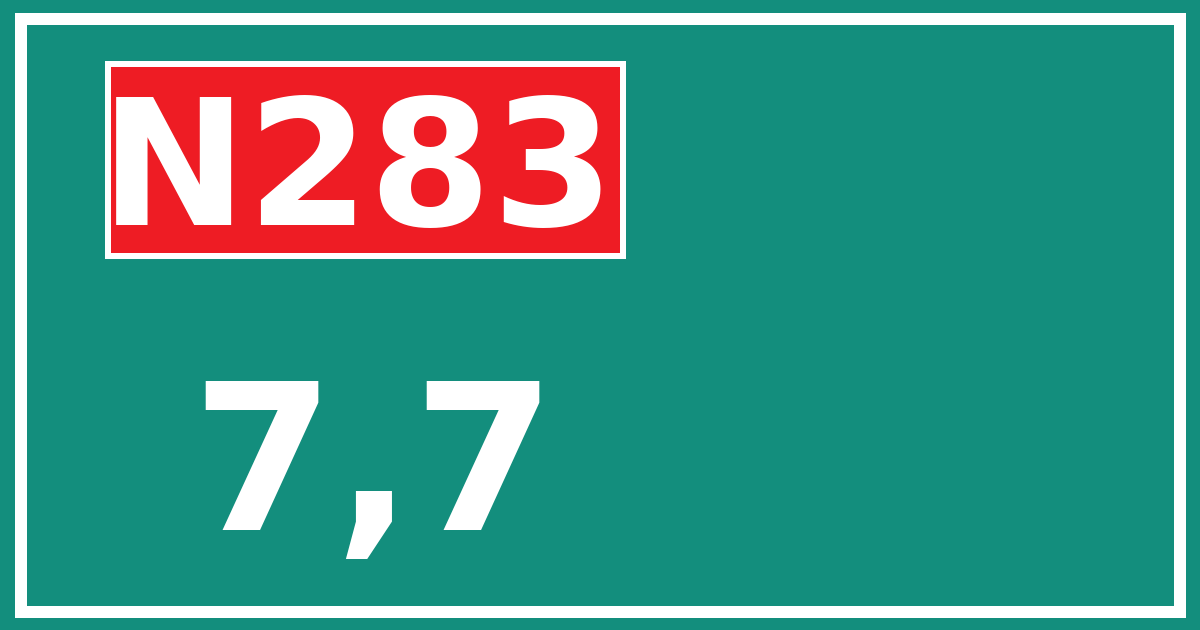 Hectometerbord N283 7,7