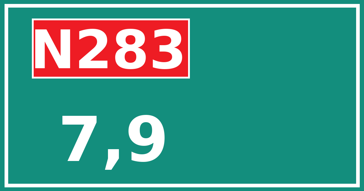 Hectometerbord N283 7,9