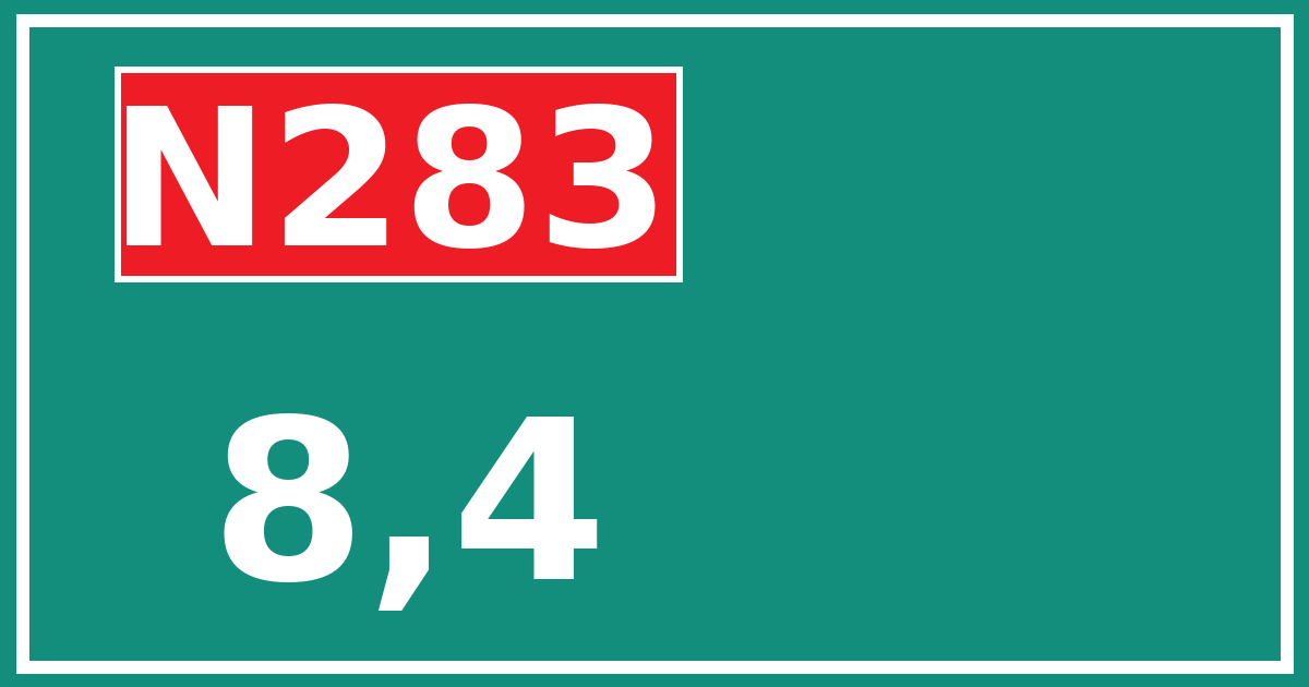 Hectometerbord N283 8,4
