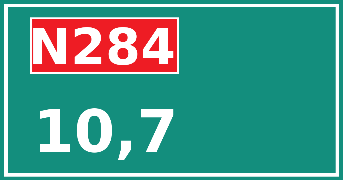 Hectometerbord N284 10,7
