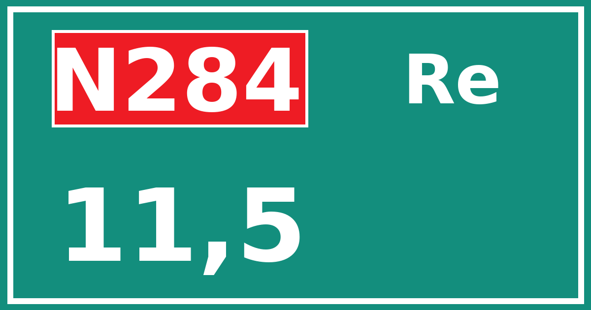 Hectometerbord N284 11,5 zijde Re