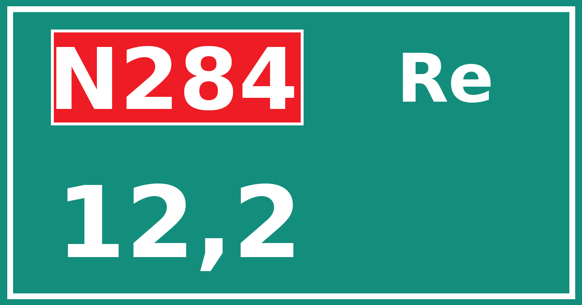 Hectometerbord N284 12,2 zijde Re