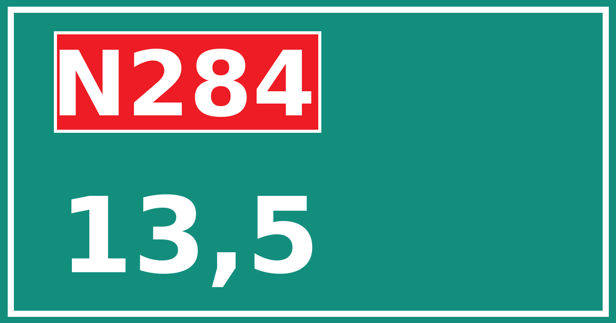 Hectometerbord N284 13,5