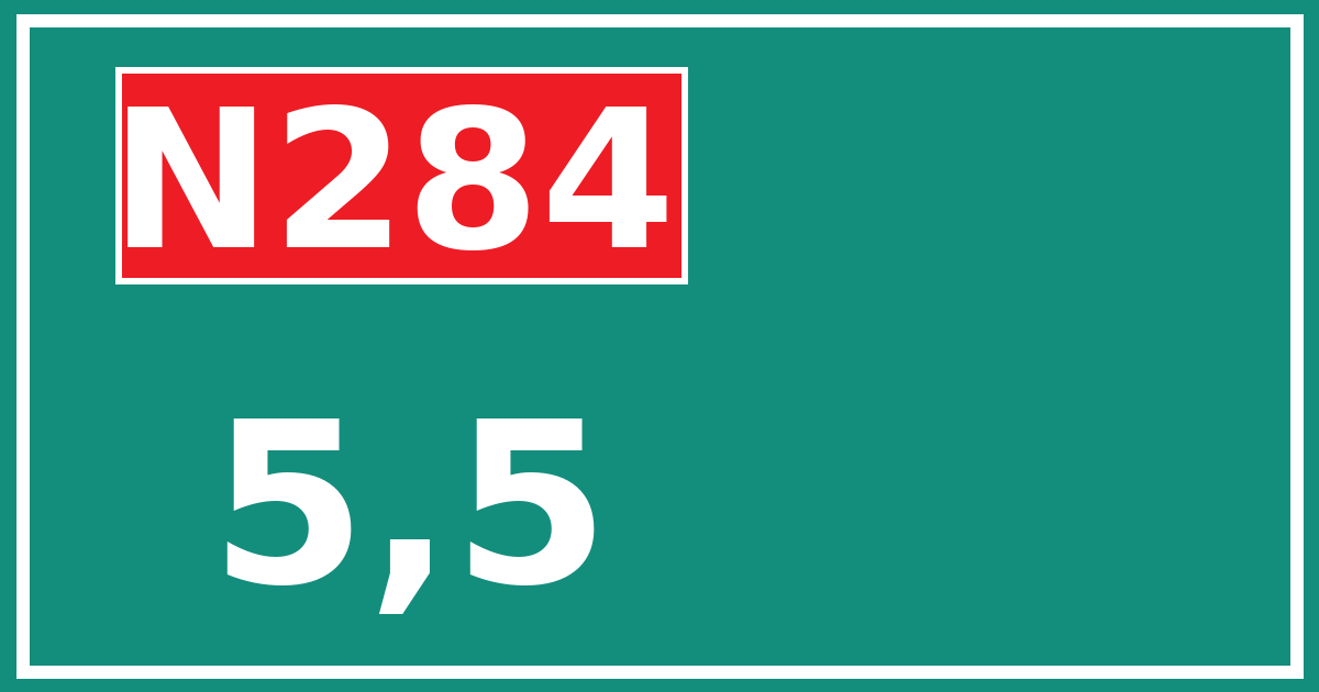 Hectometerbord N284 5,5