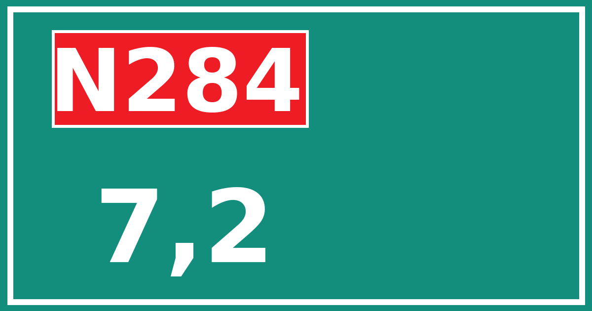 Hectometerbord N284 7,2