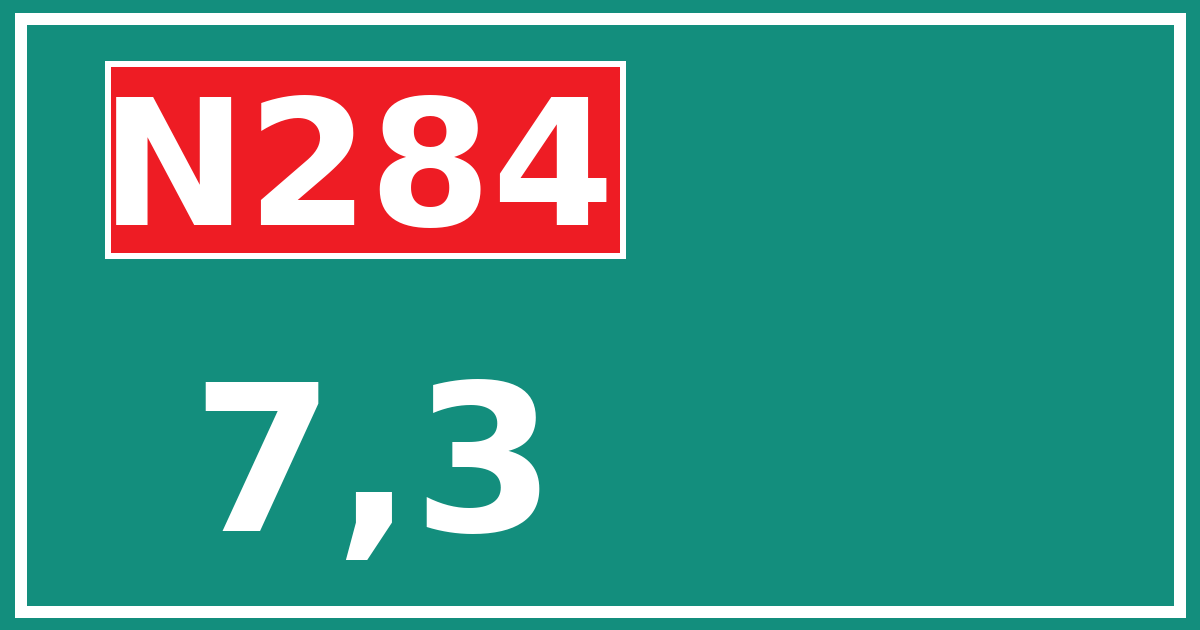 Hectometerbord N284 7,3