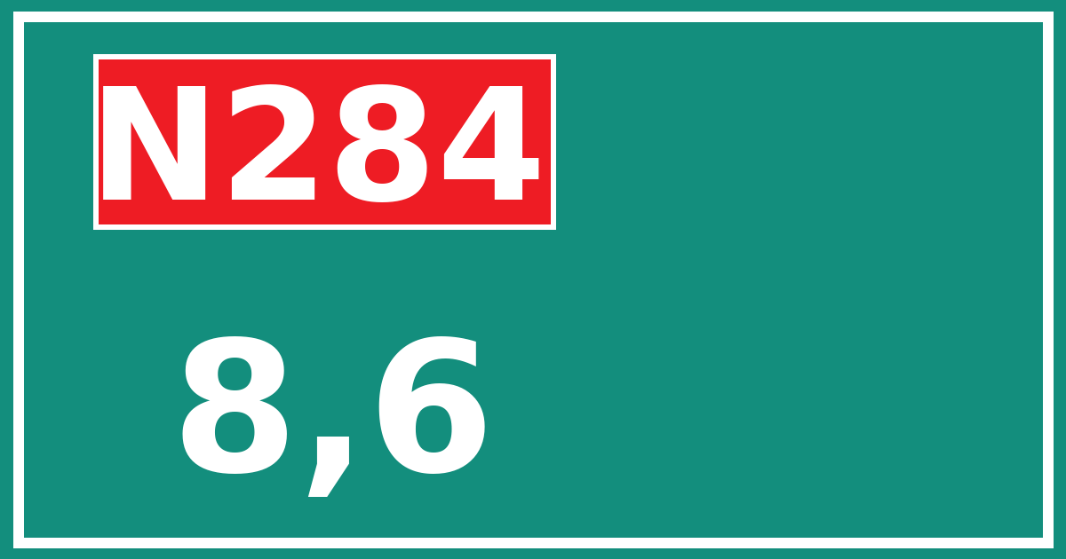 Hectometerbord N284 8,6