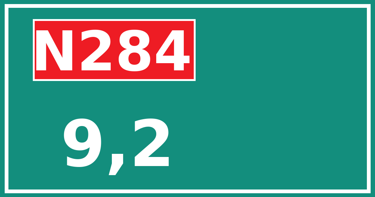 Hectometerbord N284 9,2