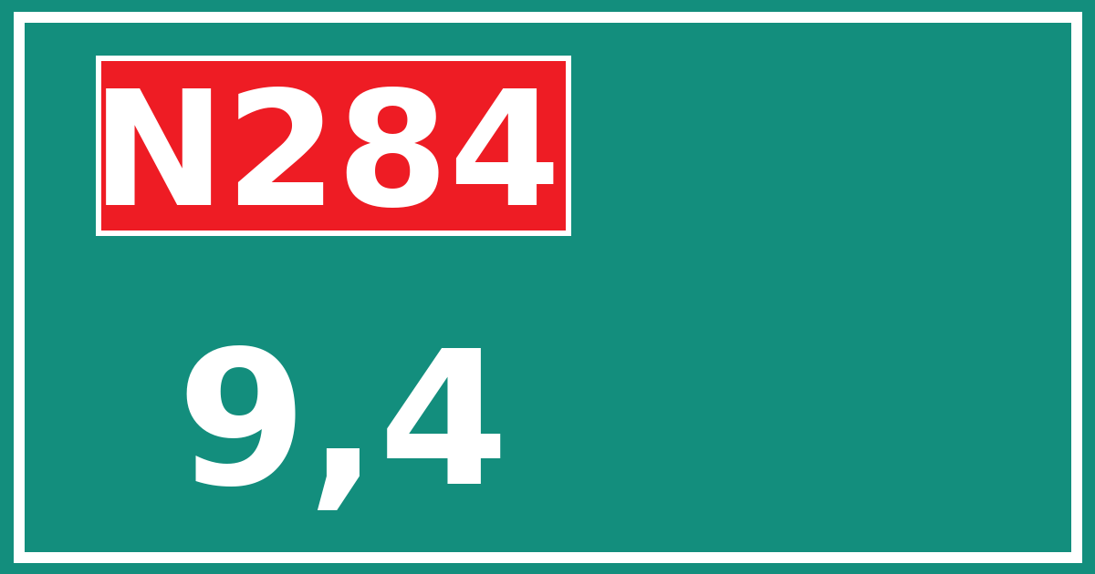 Hectometerbord N284 9,4