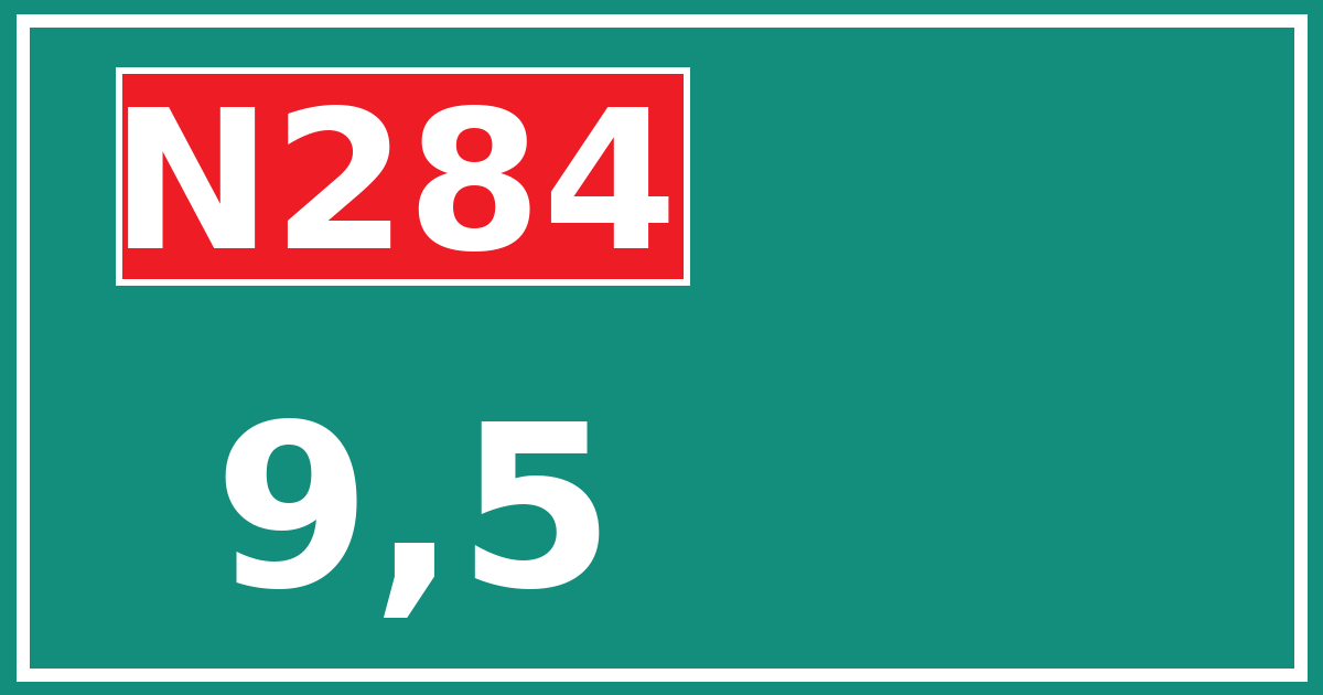 Hectometerbord N284 9,5