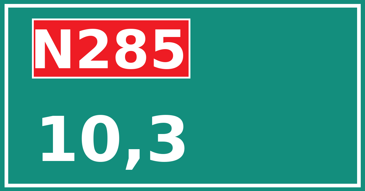 Hectometerbord N285 10,3