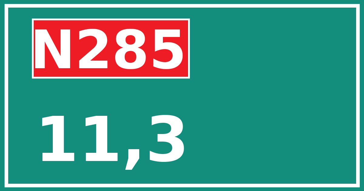 Hectometerbord N285 11,3