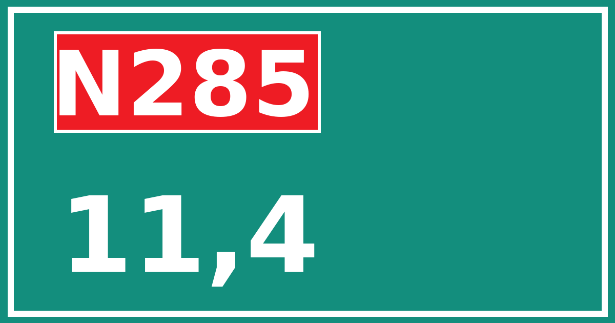 Hectometerbord N285 11,4