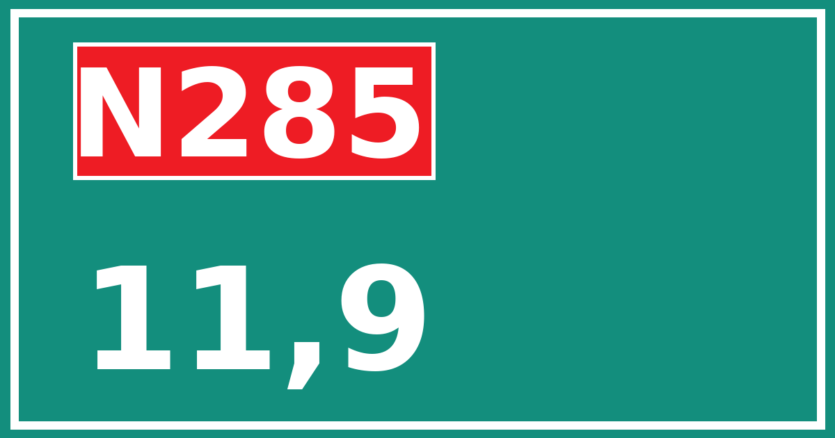 Hectometerbord N285 11,9