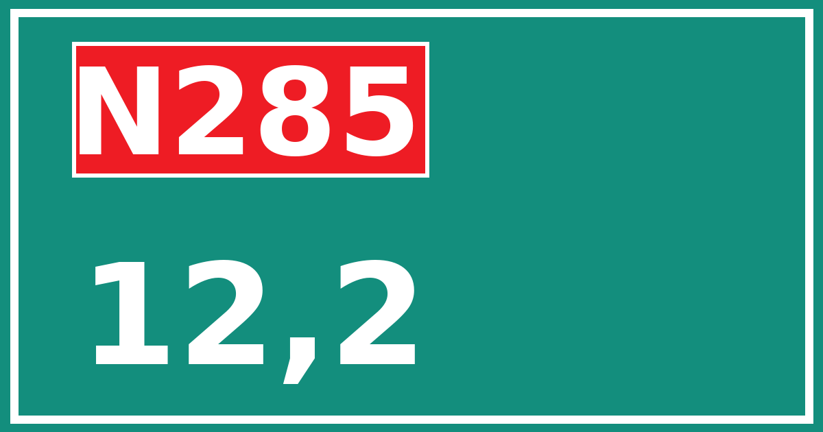 Hectometerbord N285 12,2