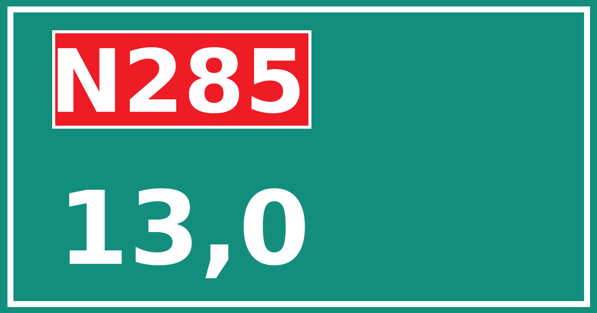 Hectometerbord N285 13,0