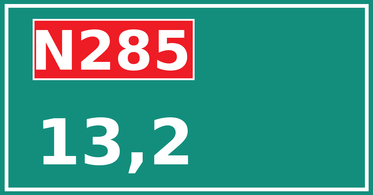Hectometerbord N285 13,2