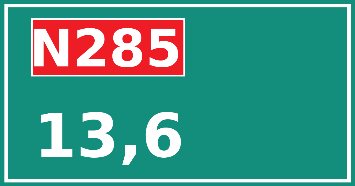 Hectometerbord N285 13,6