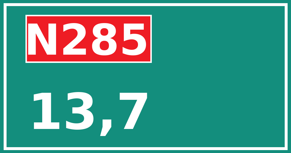 Hectometerbord N285 13,7