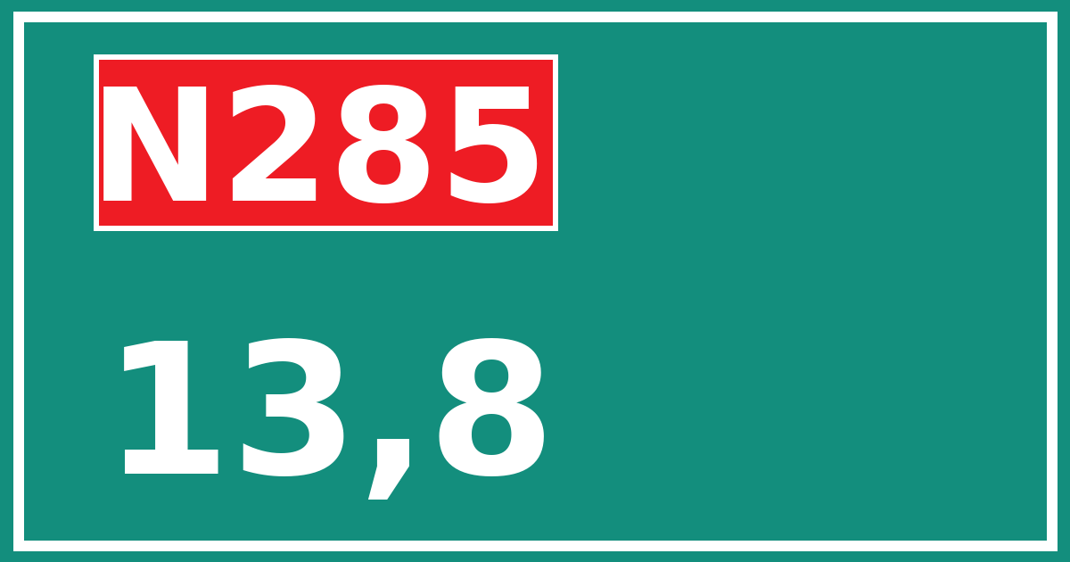 Hectometerbord N285 13,8