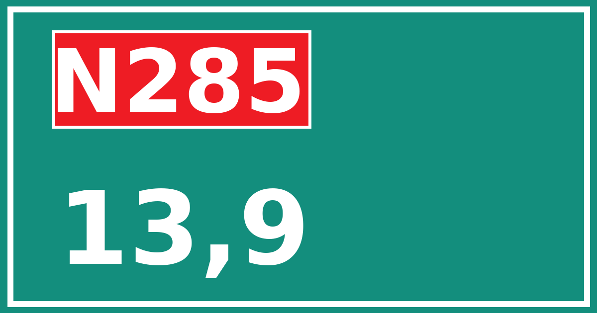 Hectometerbord N285 13,9