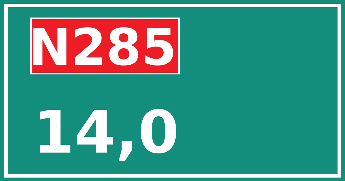 Hectometerbord N285 14,0
