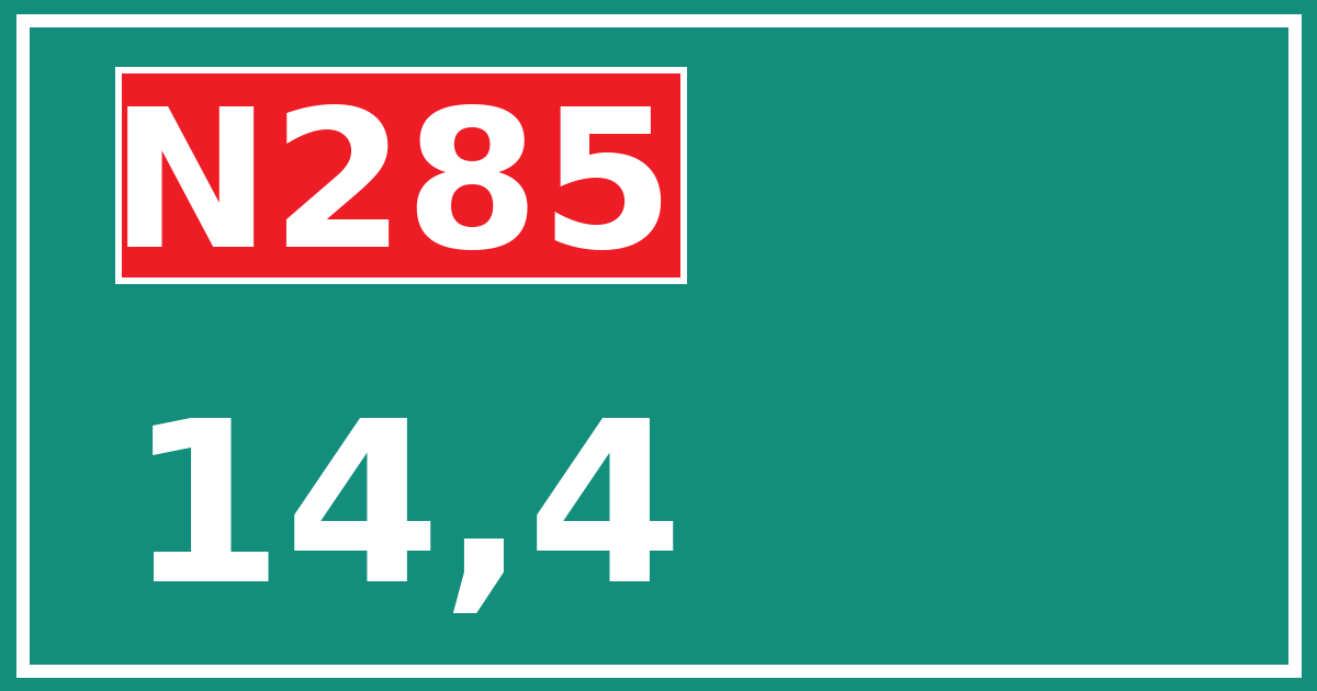 Hectometerbord N285 14,4