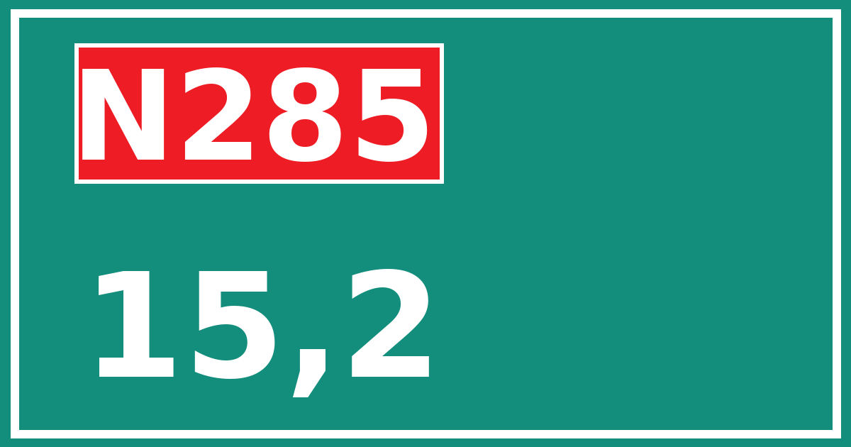 Hectometerbord N285 15,2