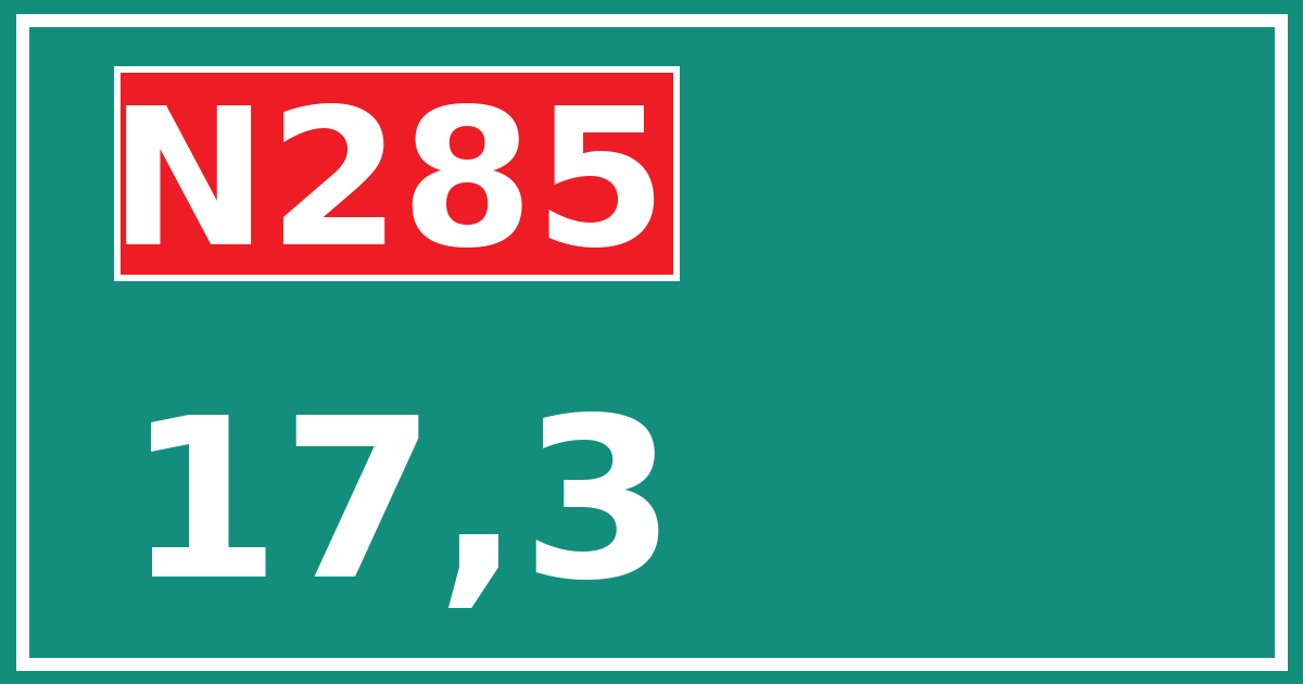 Hectometerbord N285 17,3