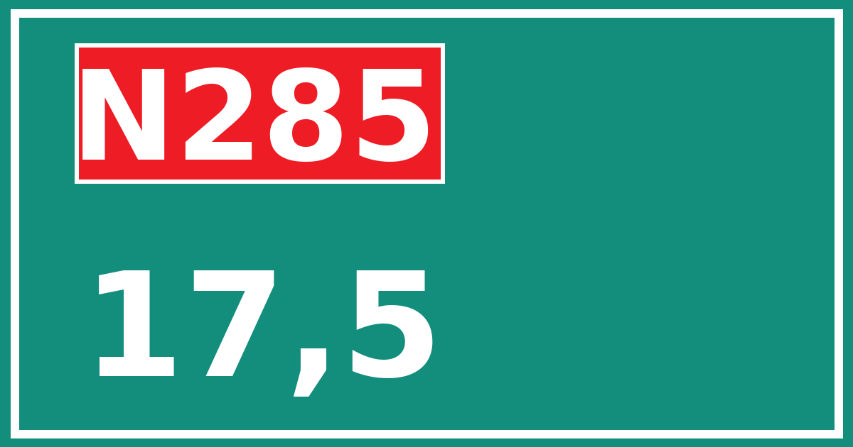 Hectometerbord N285 17,5