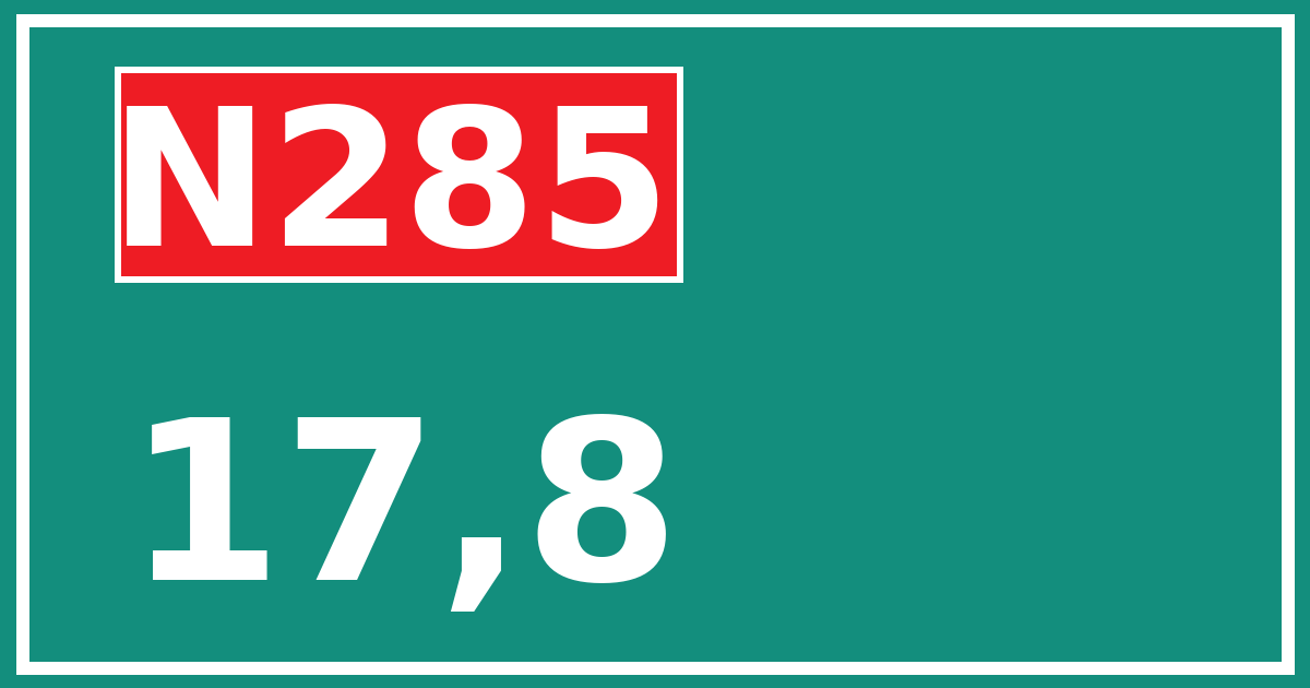 Hectometerbord N285 17,8
