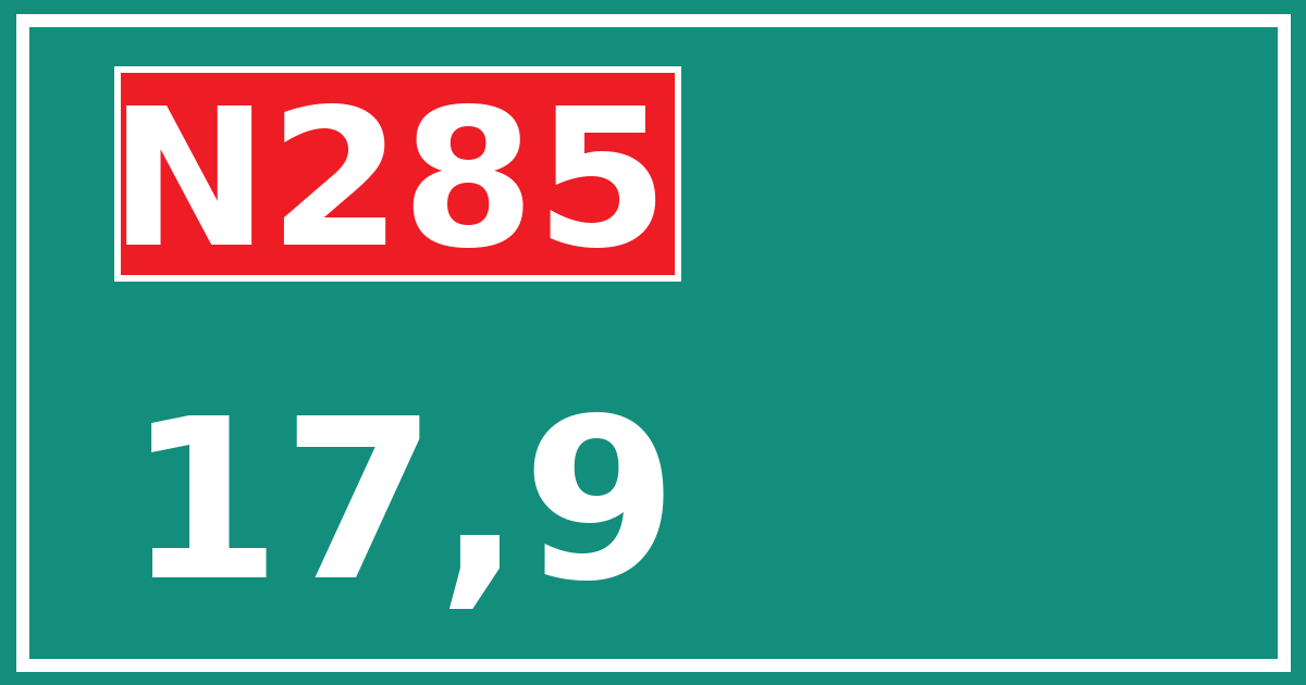 Hectometerbord N285 17,9