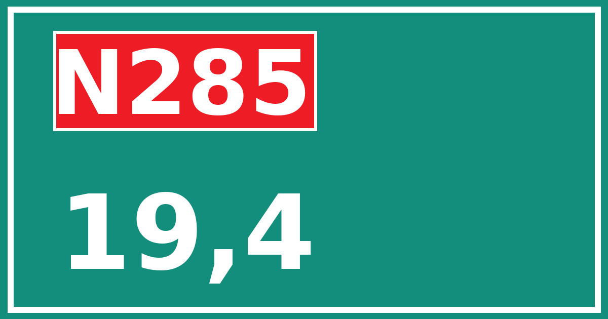 Hectometerbord N285 19,4