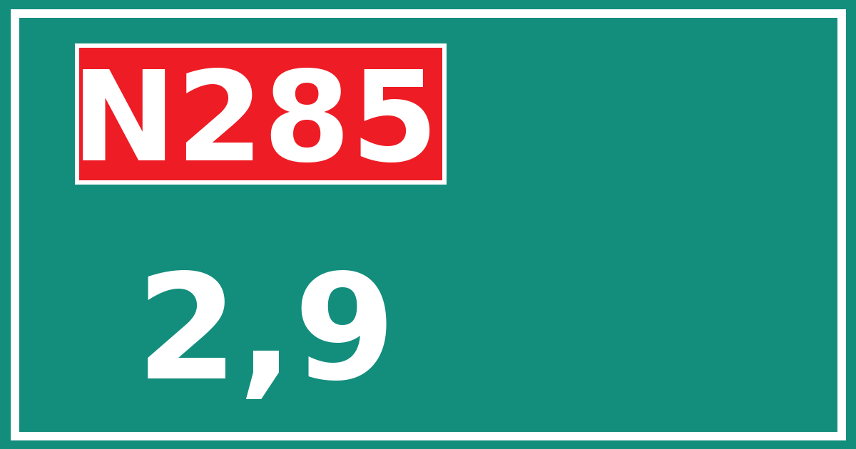 Hectometerbord N285 2,9