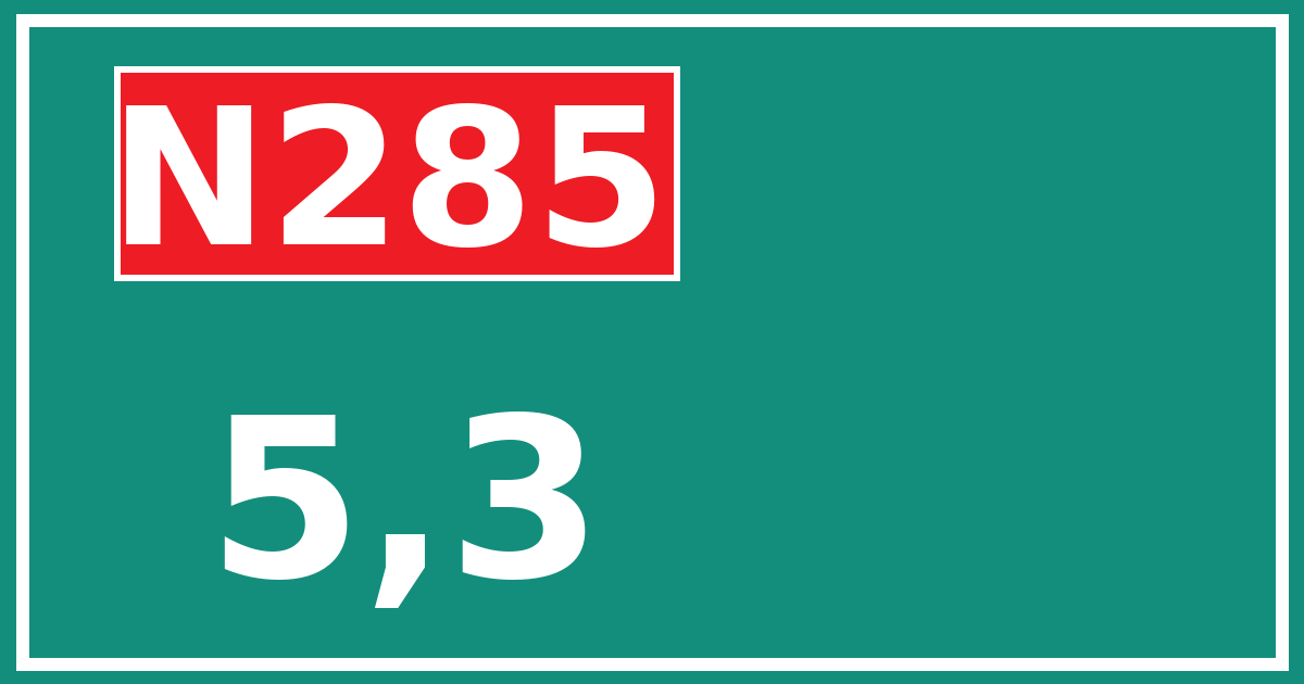 Hectometerbord N285 5,3