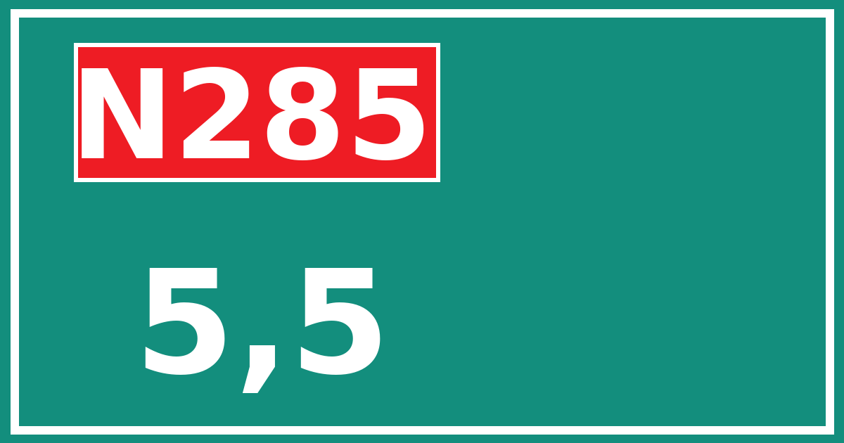 Hectometerbord N285 5,5