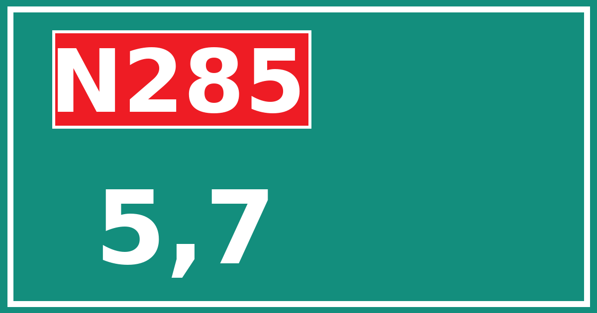 Hectometerbord N285 5,7