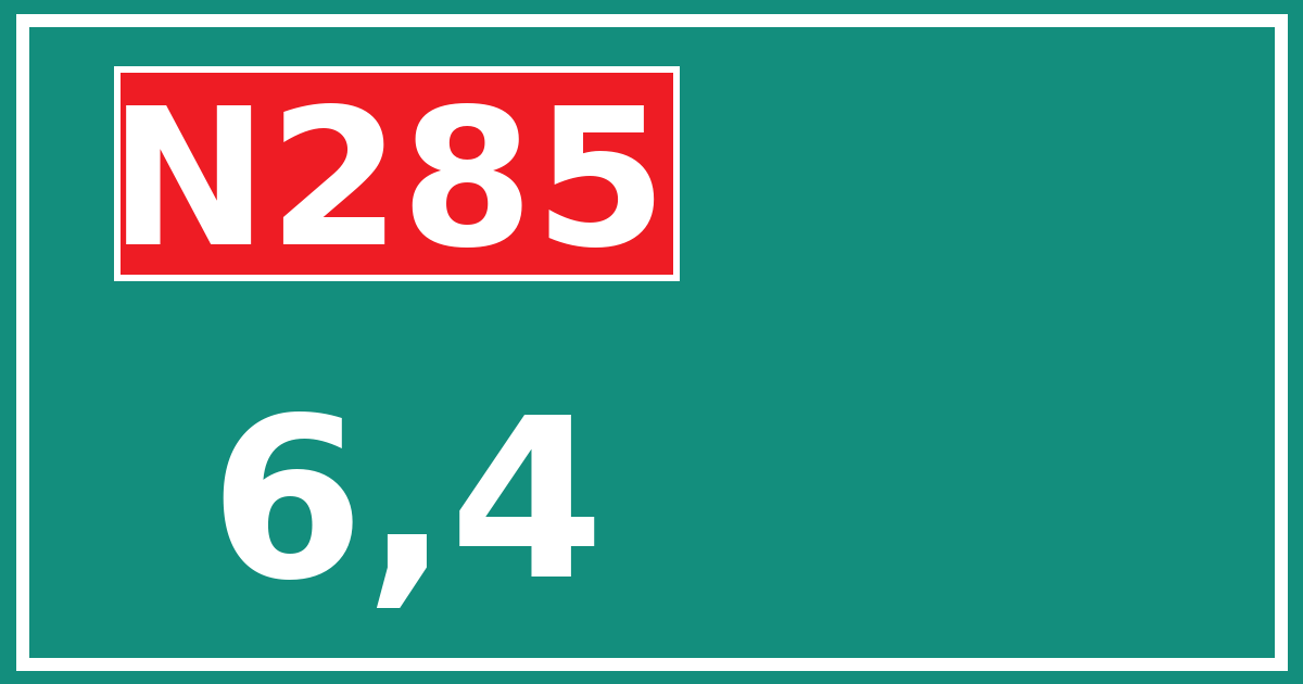 Hectometerbord N285 6,4