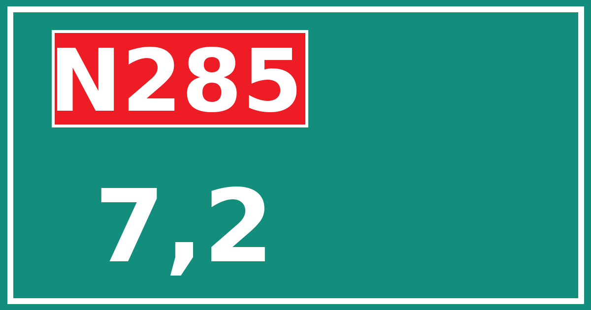 Hectometerbord N285 7,2
