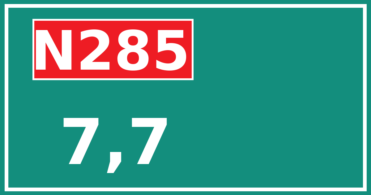 Hectometerbord N285 7,7