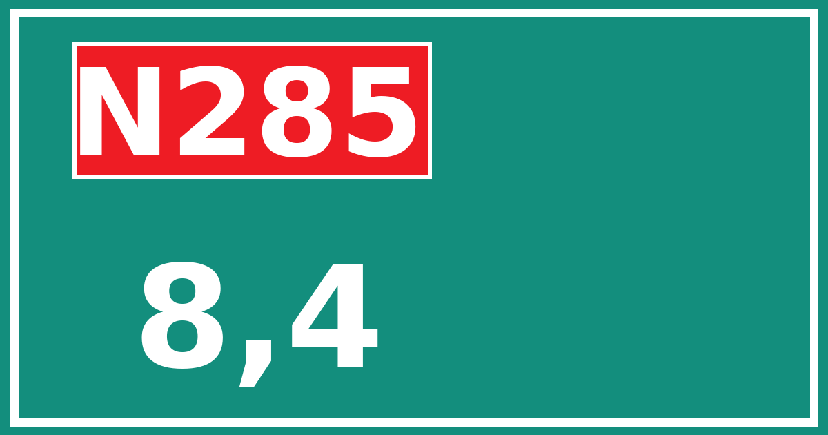 Hectometerbord N285 8,4