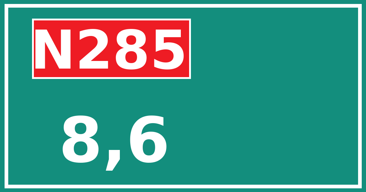 Hectometerbord N285 8,6