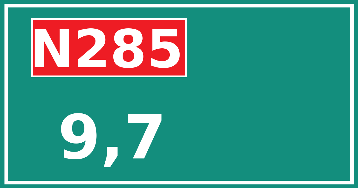 Hectometerbord N285 9,7