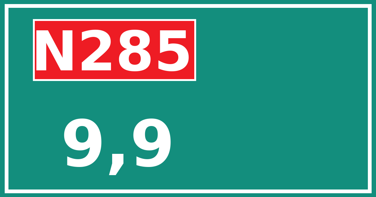 Hectometerbord N285 9,9