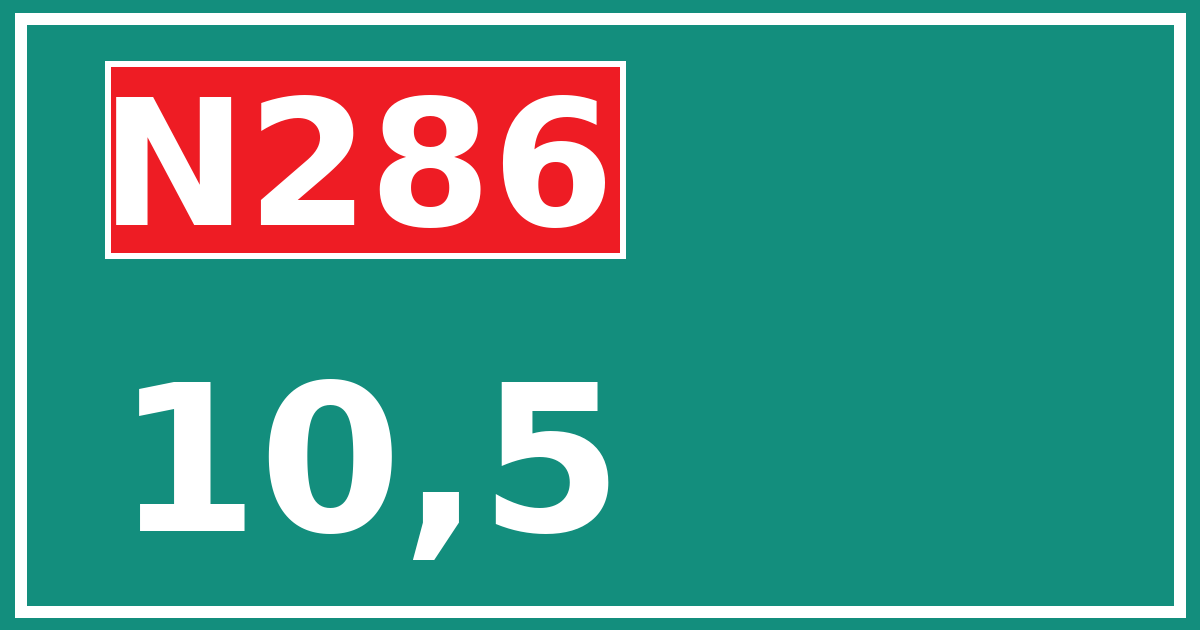 Hectometerbord N286 10,5