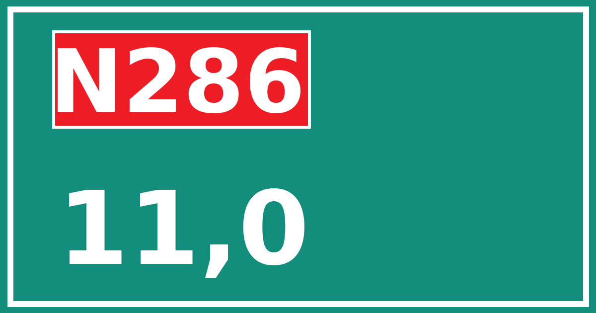 Hectometerbord N286 11,0