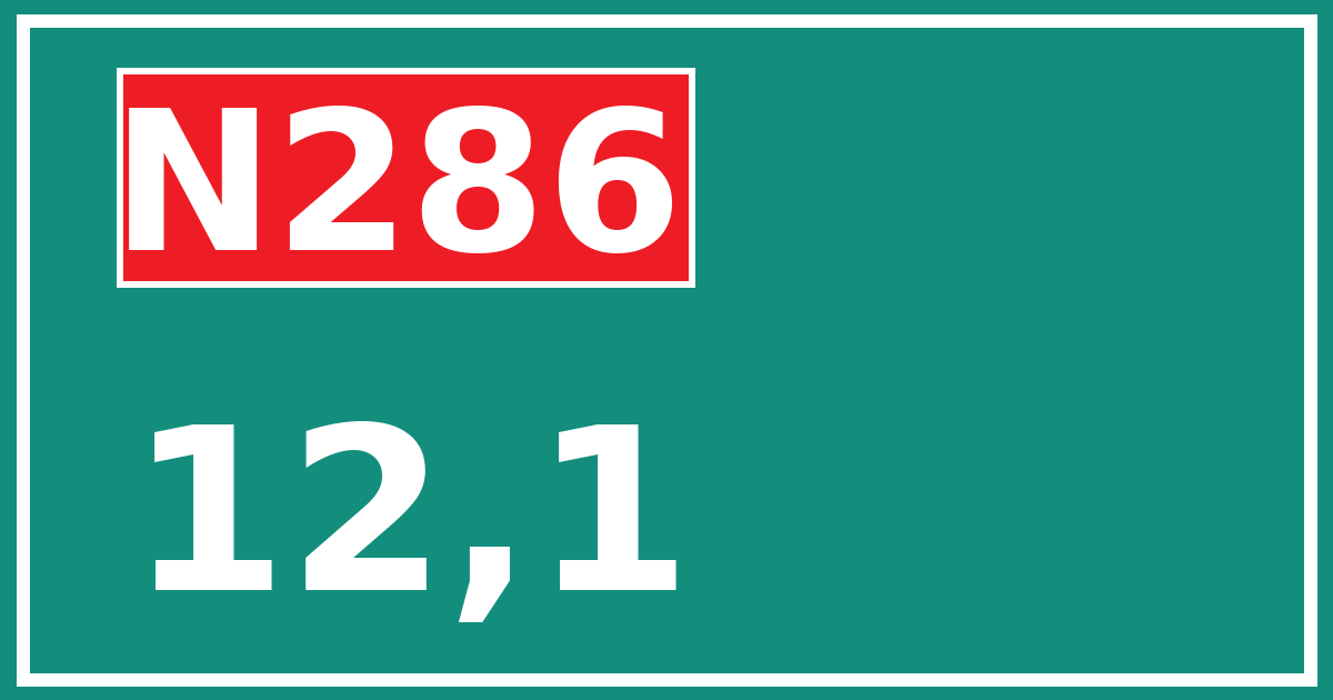 Hectometerbord N286 12,1