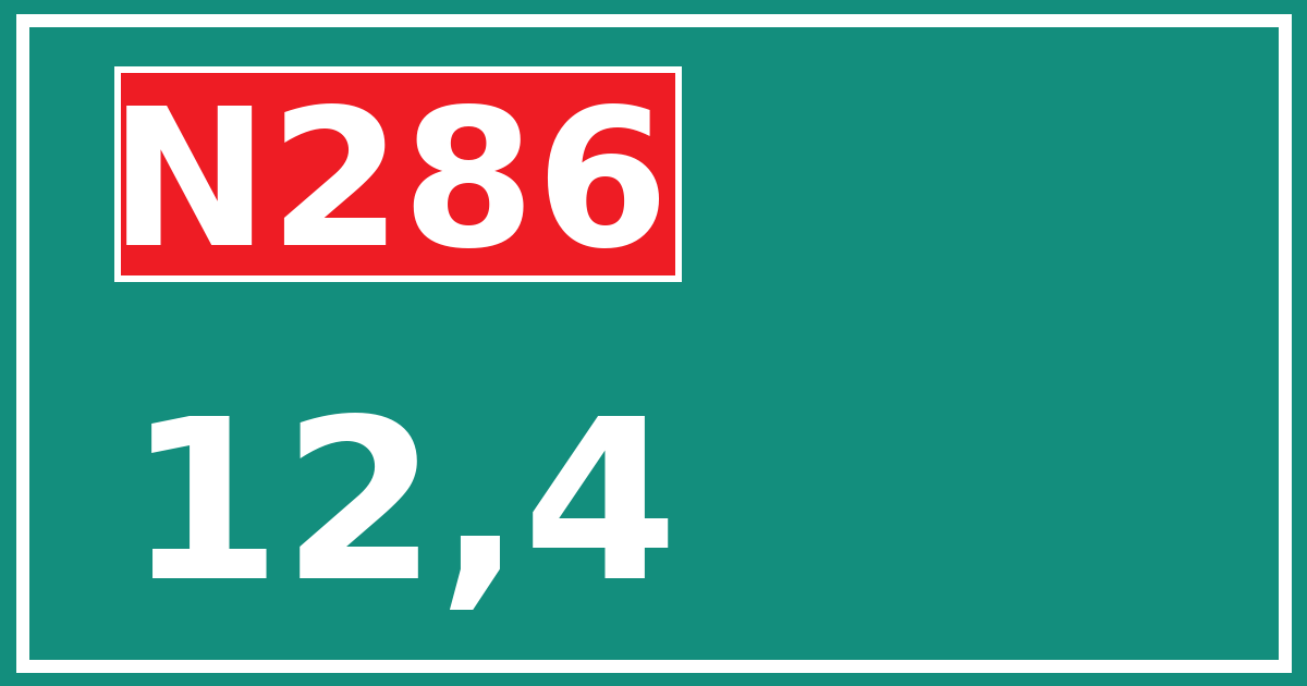 Hectometerbord N286 12,4